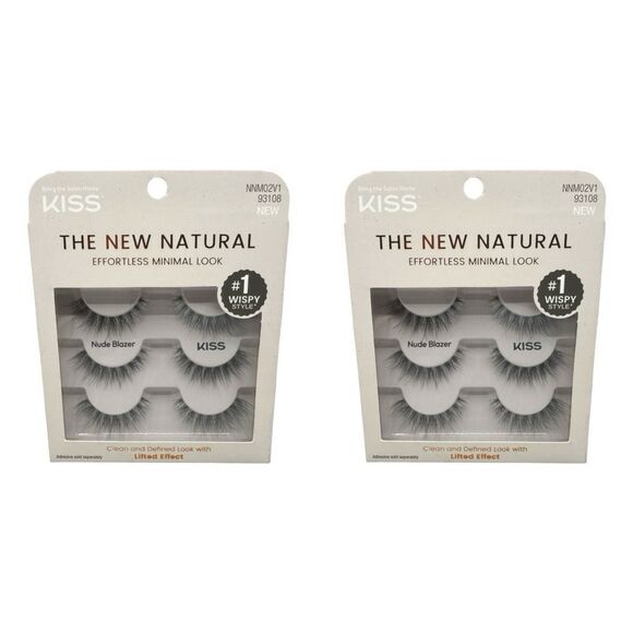 KISS The New Natural False Lashes Effortless Minimal Look #1 Wispy Style - 2 Ct. - Picture 1 of 3